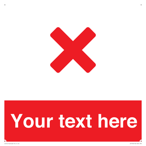 Custom red background, red cross sign